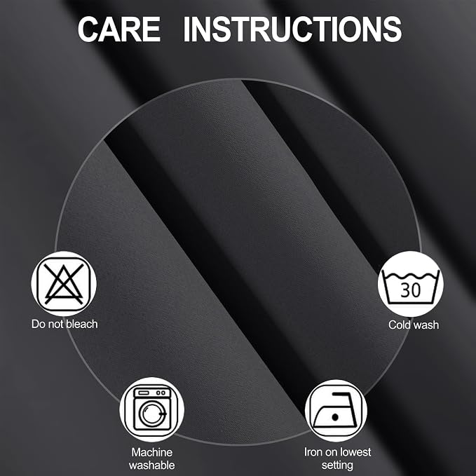 LEMOMO Dark Grey Thermal Blackout Curtains/52 x 54 Inch/Set of 2 Panels Room - Image 4