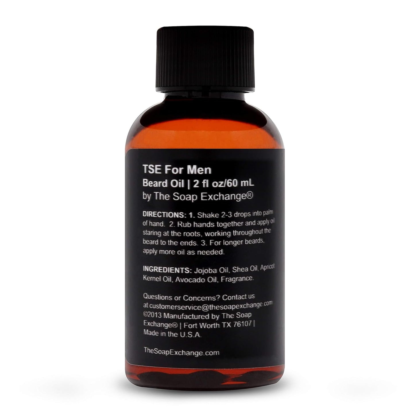 TSE for Men Beard Oil - Bay Rum Scent - Hand Crafted 2 fl oz / 60 ml Deep Conditioner, Nourishing Softener, Natural Ingredients, Stop Itching, Made in the USA.