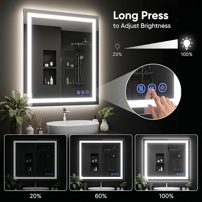 Antok 32"x 48" LED Bathroom Mirror - Image 3