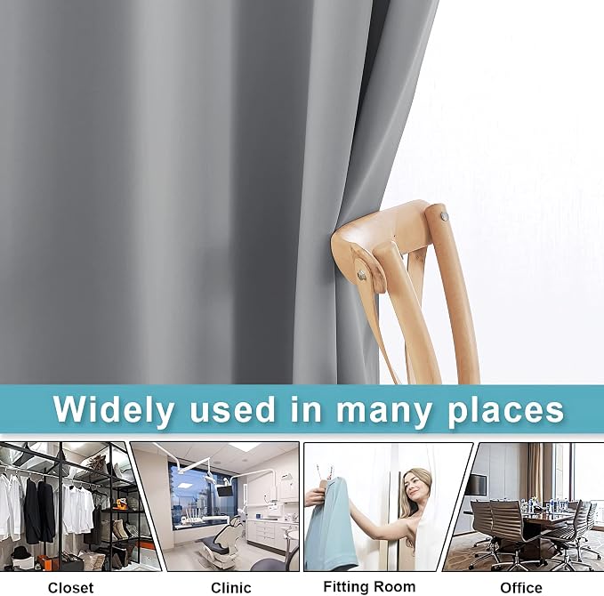 RYB HOME Room Divider Curtains Blackout, Total Privacy Curtains Screen Partition - Image 5