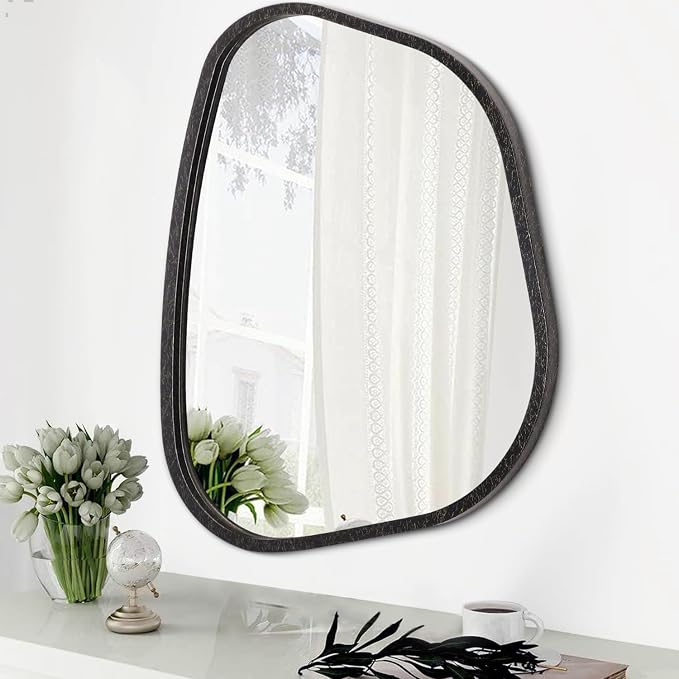 Irregular Asymmetrical Mirror Wall Mounted, Unique Vanity Mirror, Shaped by HLFMVWE