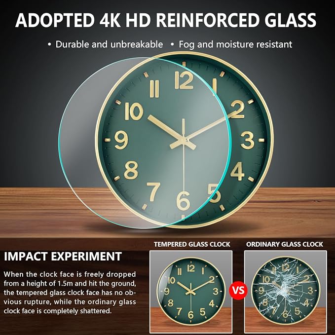 Modern Wall Clock, 10 Inch Digital Wall Clocks Battery Operated, Round Non - Image 5