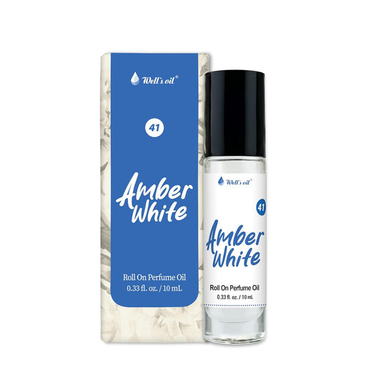 Well's Oil Roll-On Perfume Oil (Amber White) | Amber & Jasmine Notes | Long-Lasting | Paraben-Free | 0.33 Fl Oz / 10 ml