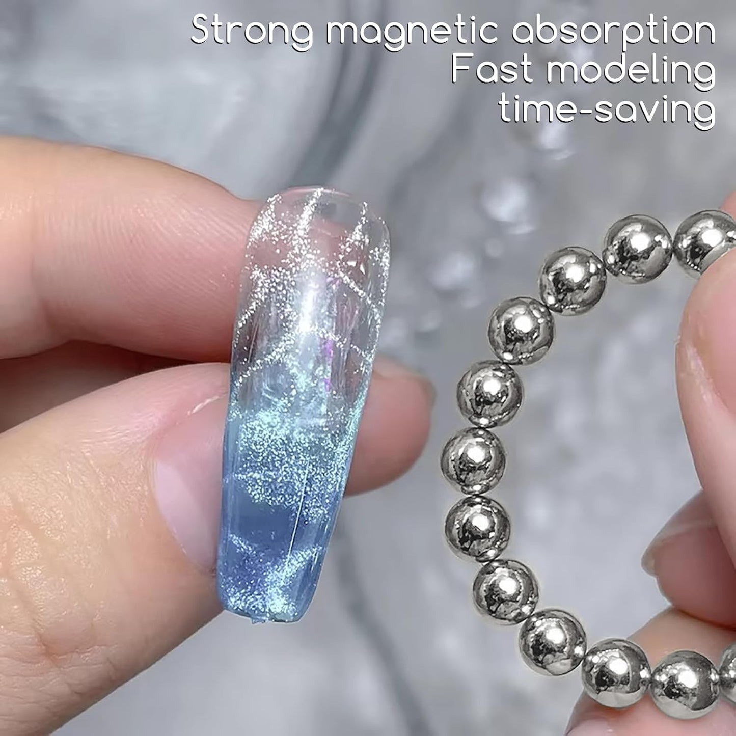 24 Pcs Cat Eye Magnet for Nails + 3 Y-Shaped Metal Brackets for Heart Cat Eye Effect Cylindrical Nail Magnet Magnetic Beads Magnet Double Ended Flower Magnet Stick for Cat Eye Nail Polish