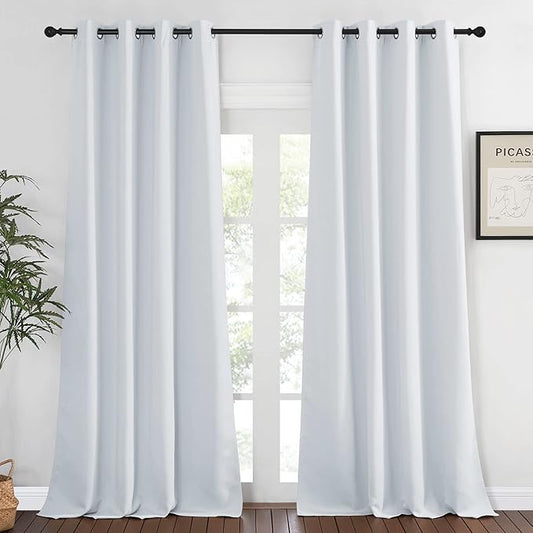NICETOWN Blackout Living Room Curtain Greyish White by NICETOWN