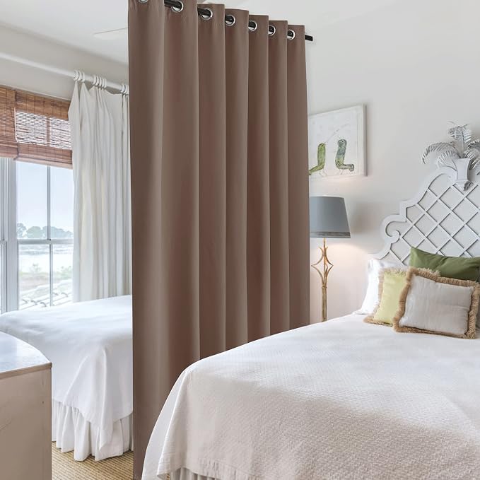 RYB HOME Blackout Room Divider Curtains Thermal Insulated Energy Efficiency - Image 4