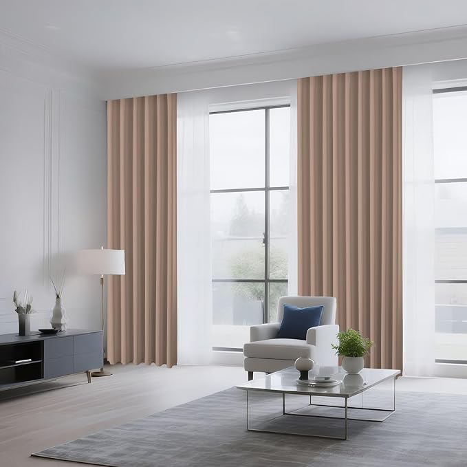 CUCRAF Khaki Blackout Curtains 90 inch Length 2 Panels Set, Rod Pocket Room - Image 8