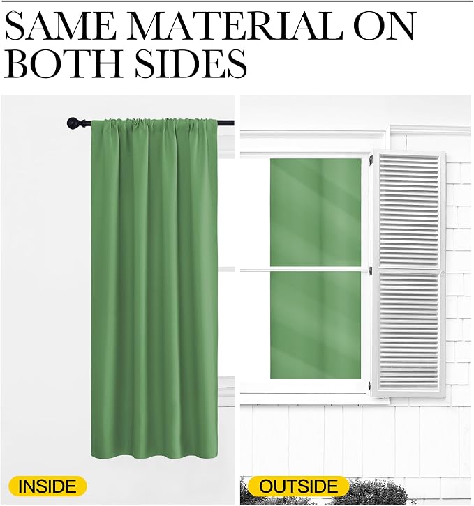 NICETOWN RV Blackout Curtains for Camper Windows, Froest Green, Kitchen Curtains - Image 5