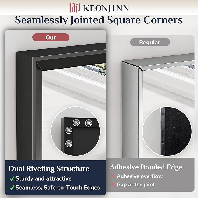 Keonjinn 36 x 36 Inch Black Bathroom Mirrors - Image 4