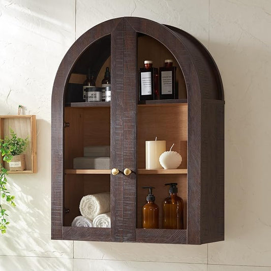 Bathroom Arched Wall Cabinet Over The Toilet Storage Cabinet, 23.5×31.4 Inch by NOWABAY