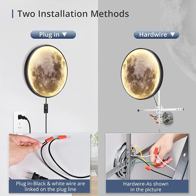 Dimmable Moon Wall Light 31.5 inch Wall Lights - Image 6