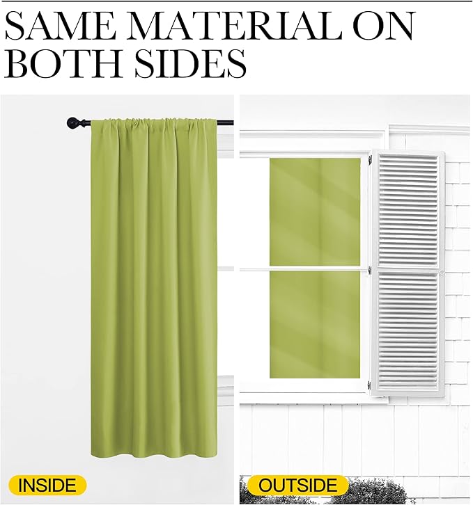 NICETOWN Blackout Curtains for RV Windows, Fresh Green, 2 Panels, Room - Image 5