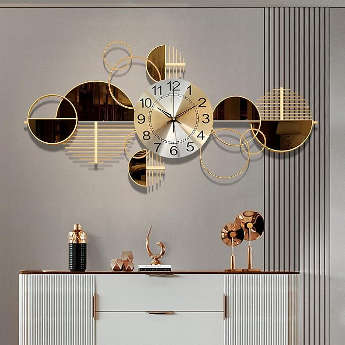 Metal Wall Clock Decorative 3D Metal Wall Art Clock by Unknown