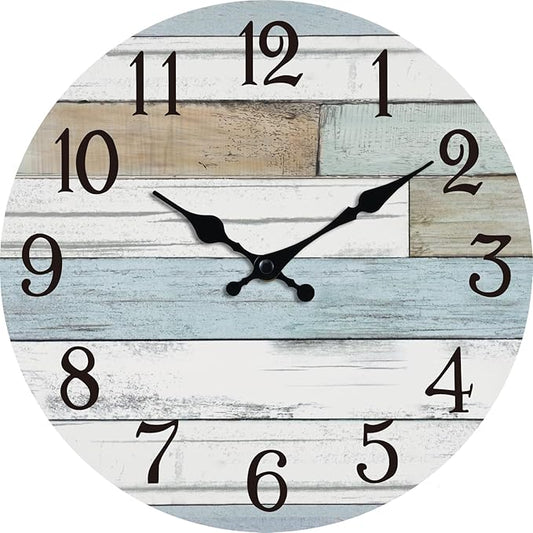 KECYET Wall Clock Battery Operated 16 Inch Large Silent Non Ticking Coastal by KECYETWALLCLOCK