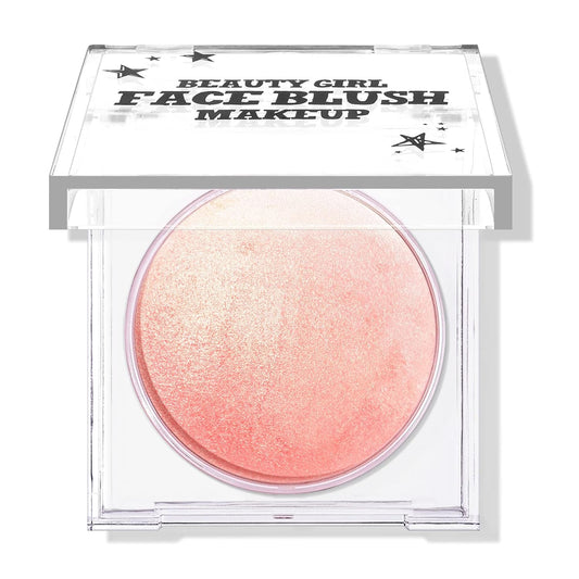 KYDA Baked Blush, Orange Glow Powder for Blush and Highlighter, High Glossy Finish, Lightweight Blendable Shimmer Blusher, Multiuse Baked Powder, 0.53 oz