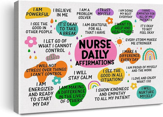 Hijie Inspirational Nurse Office Poster Canvas Wall Art by Hijie