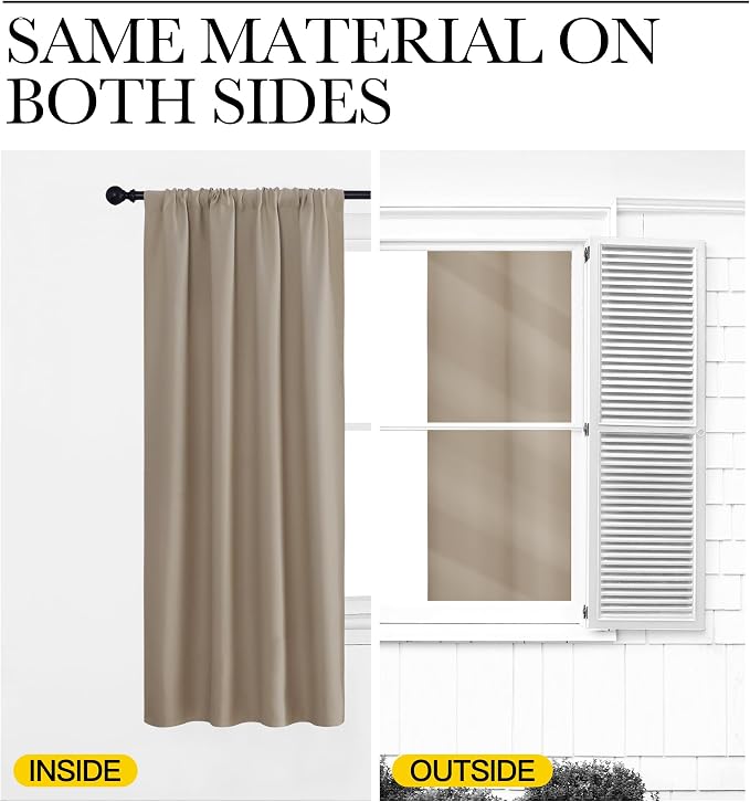 NICETOWN Blackout Curtains for Living Curtains, 2 Panels, 42 by 84, Room - Image 6