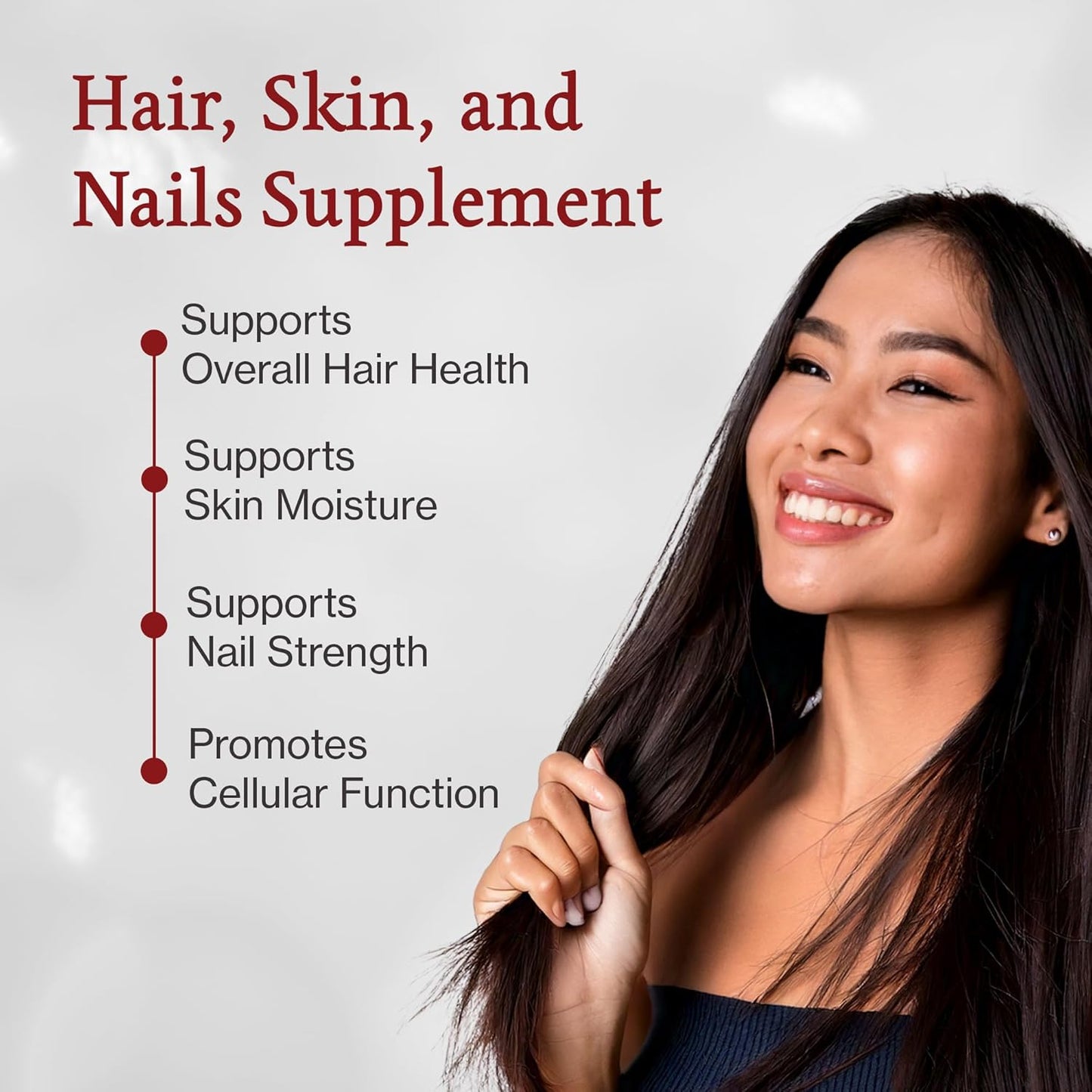 Quantum Nutrition Labs Hair Skin and Nails - Keratin Supplement, Hair Growth Supplement for Women & Men with Magnesium, Calcium, Beauty from Within for Hair, Skin and Nails - 60 Vegetarian Capsules