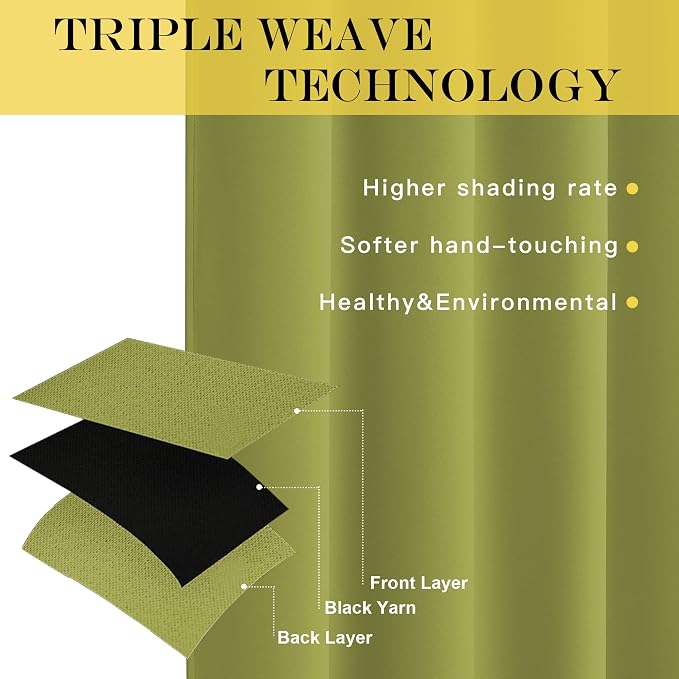 NICETOWN Blackout Curtains 54 Inches Long, Thermal Insulated Room Darkening - Image 3