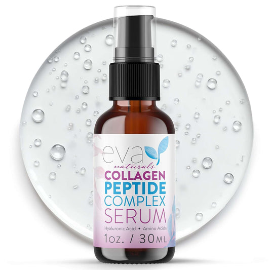 Collagen Peptide Serum for Face – Anti Aging Facial Treatment with Peptides & Hyaluronic Acid – Gentle Formula for Sensitive Skin, Microneedling Pen, Derma Roller, Skin Firming & Hydrating (1 Oz)