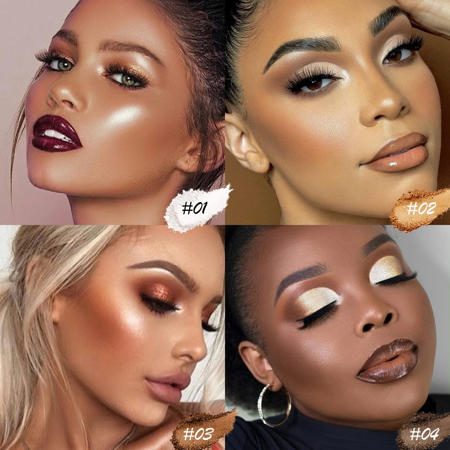 Matte White Highlight Contour Palette Bright,Mini Professional Matte Contouring Makeup Pallet for Face,Long Lasting Smooth Powder for Face,Convenient,Cruelty-Free & Vegan