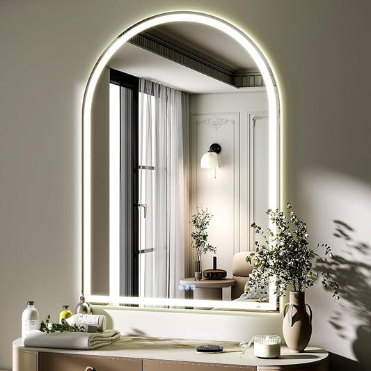 BEAUTYPEAK 40x30 LED Arch Bathroom Mirror by BEAUTYPEAK