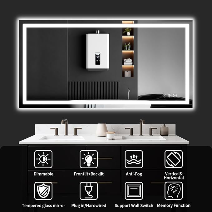 36"x55" LED Bathroom Mirror - Image 8