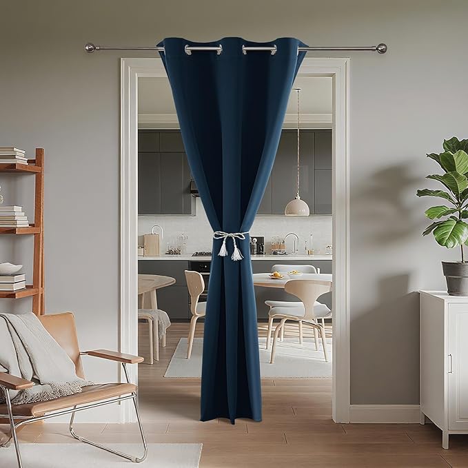 Joydeco Blackout Door Curtain for Doorway Privacy 90 Inches Long, Grommet - Image 2