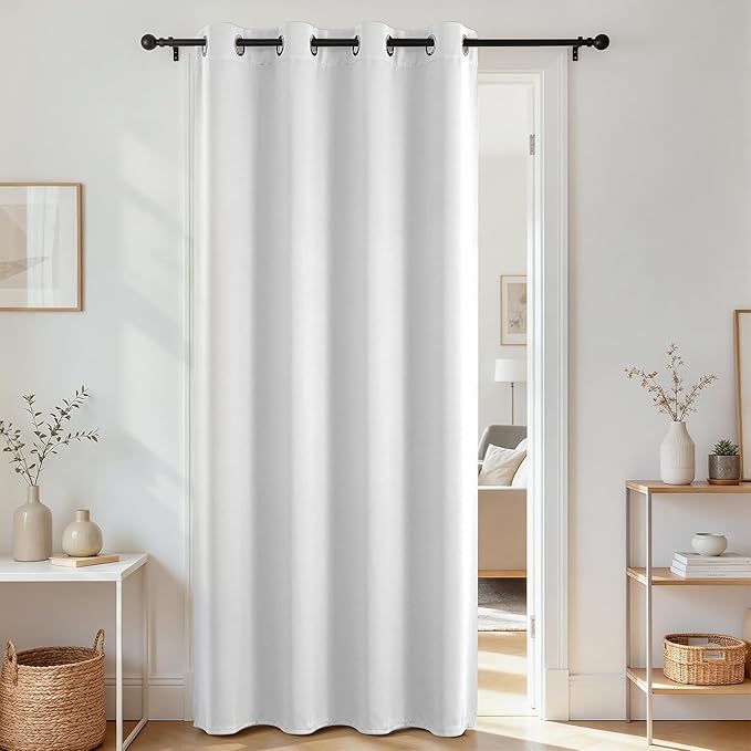Joydeco Blackout Door Curtain for Doorway Privacy 84 Inches Long, Grommet by JOYDECO
