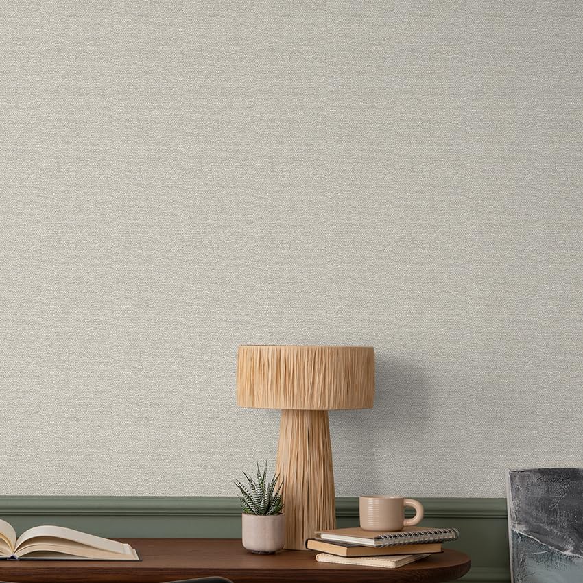 Grasscloth Textured Peel&Stick Wallpaper Slight Velvety Fabric - Image 4
