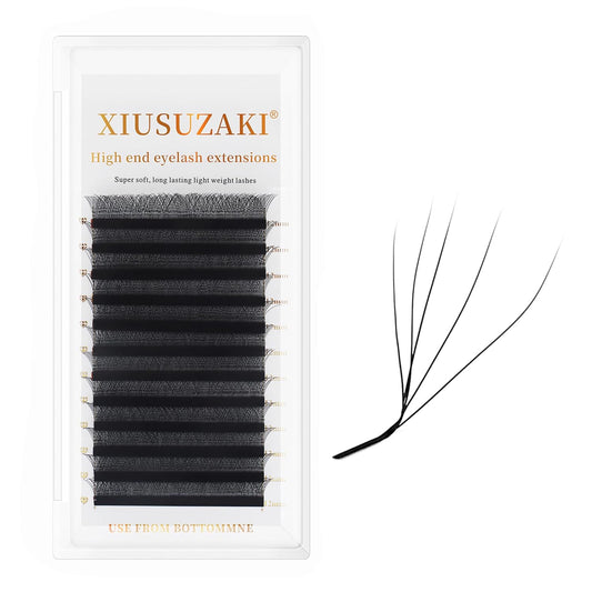 W Lash Extensions 5D Eyelash Extensions W Shape 0.07mm Thickness L Curl 10mm Premade Fans W Lashes Individual Lashes Matte Black 12 Rows False Eyelashes Volume Lashes(W-5D-0.07-L,10mm)