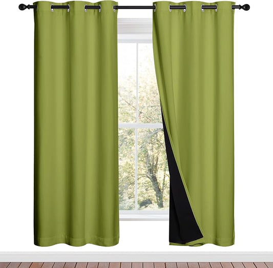 NICETOWN Full Shade Curtain Panels, Fresh Green, Pair of Thermal Insulated & by NICETOWN