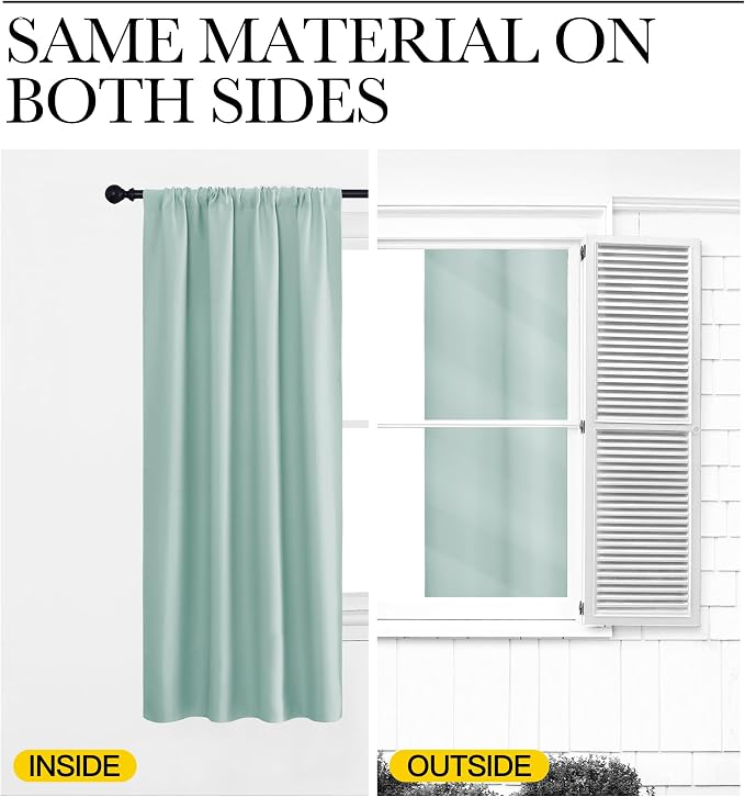 NICETOWN RV Blackout Curtains for Camper Windows, Aqua Blue, Kitchen Curtains - Image 5