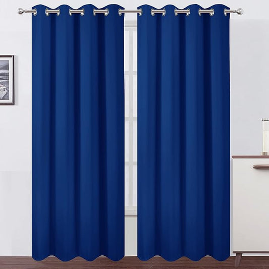 LEMOMO Blackout Curtains 52 x 95 inch/Royal Blue Curtains Set of 2 by Lemomo
