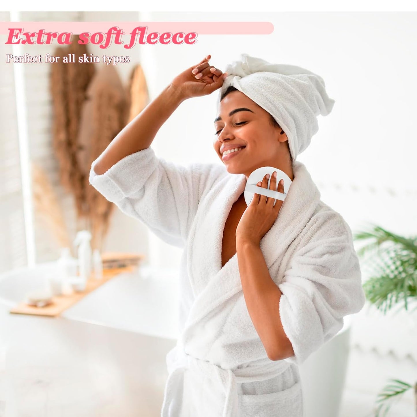 2Pcs Extra Large Body Powder Puff & Luxury 6" Glass Jar Dusting Powder Container with Puff for Women Bath Powder Puffs Perfect for Talcum or Loose Powder (White 6" Only Puff)