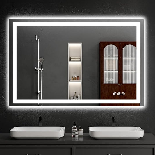 36"x48" LED Bathroom Mirror by WISSMILESHOME