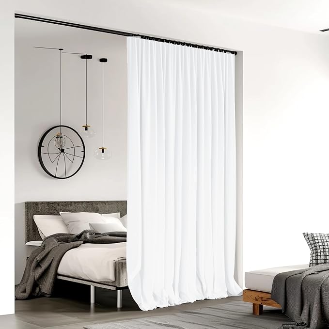 Room Divider Curtains for Ceiling Track Rod, 10 ft Wide x 7 ft Tall, 1 Panel - Image 2