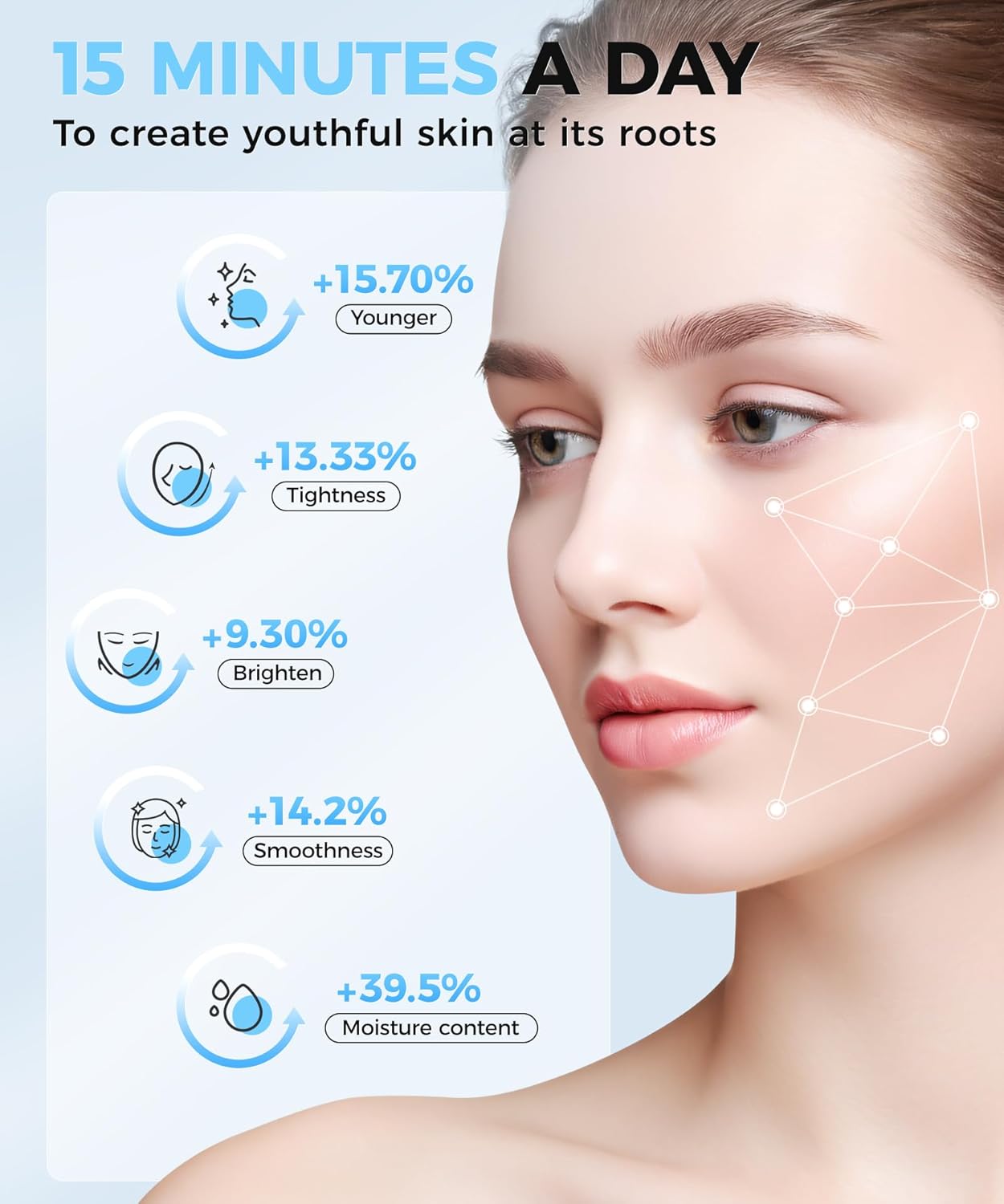 Yahi LED Face Mask Light Therapy, Red Light Therapy for Face, 7-1 Colors LED Facial Skin Care Mask, 175 High-Density Light Beads, White