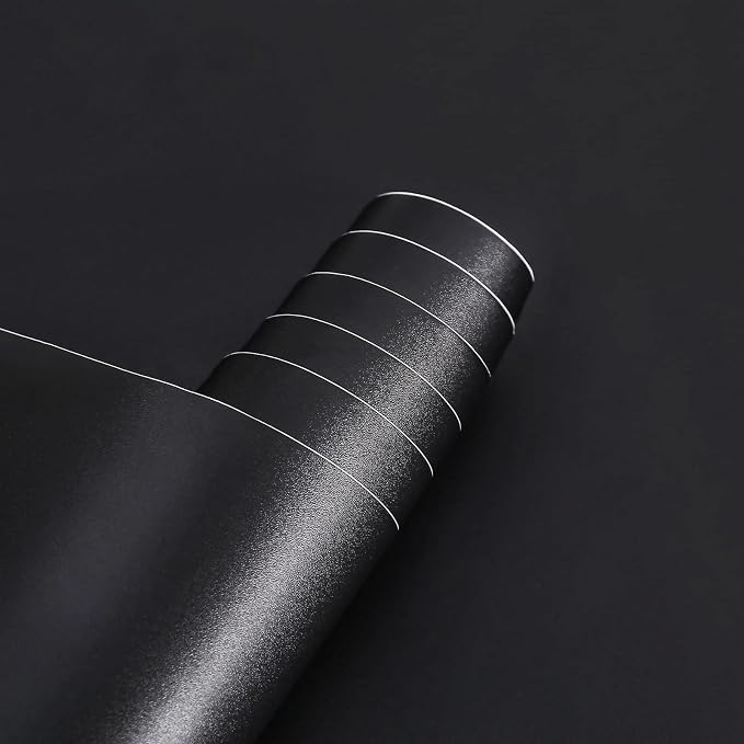 Arthome17 x240 Black Peel and Stick Wallpaper, Matte Black Contact Paper by ArthomeWALLDECOR