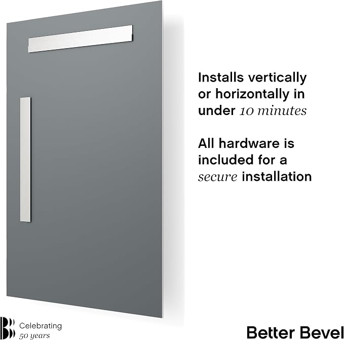 Better Bevel Frameless Rectangle Mirror, 22.5" x 34.5" Bathroom Wall Mirror - Image 3