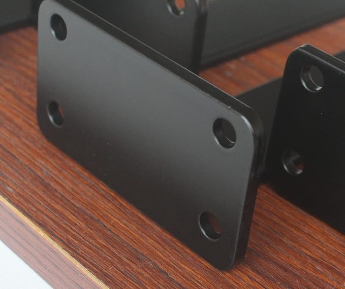 12 Pack - 4 inch Black Hidden L Shelf Bracket Iron Floating Shelf Brackets - Image 5