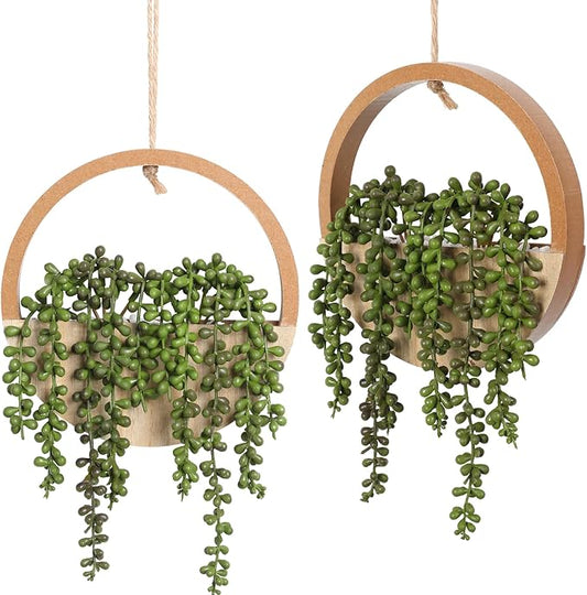 Artificial Hanging Plants Hanging Planter Fake Succulents Artificial String of by Hobyhoon