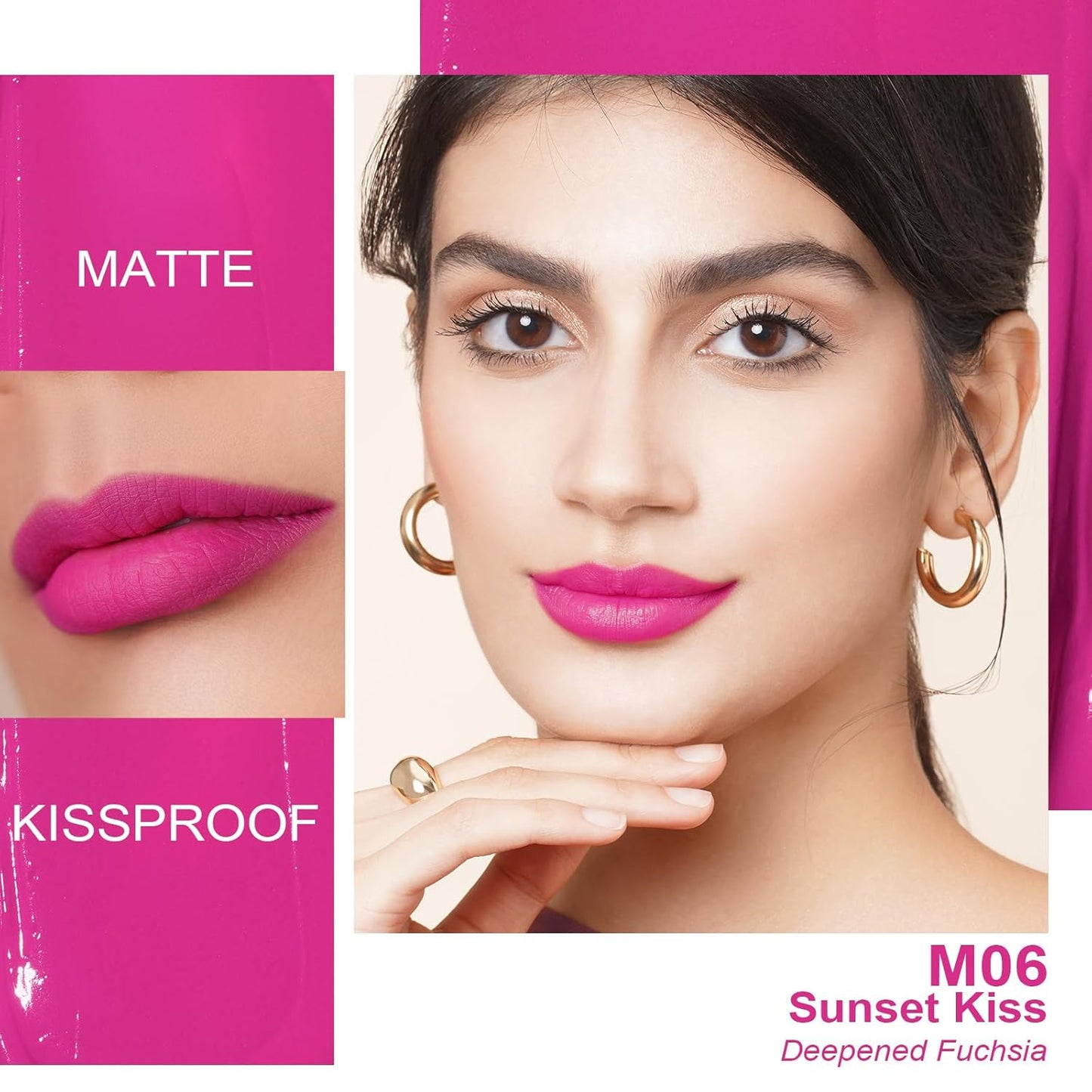 Oulac Matte Pink Lipstick for Women, Long Lasting Liquid Lipstick High Impact Lip Color Full Coverage Lip Makeup with Vitamin E Waterproof Formula,Vegan