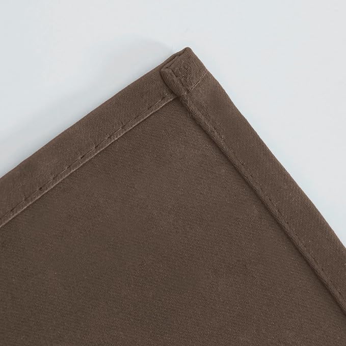 LEMOMO Blackout Curtains 66 x 54 Inch Long Chocolate Curtains Set of 2 Panels - Image 7