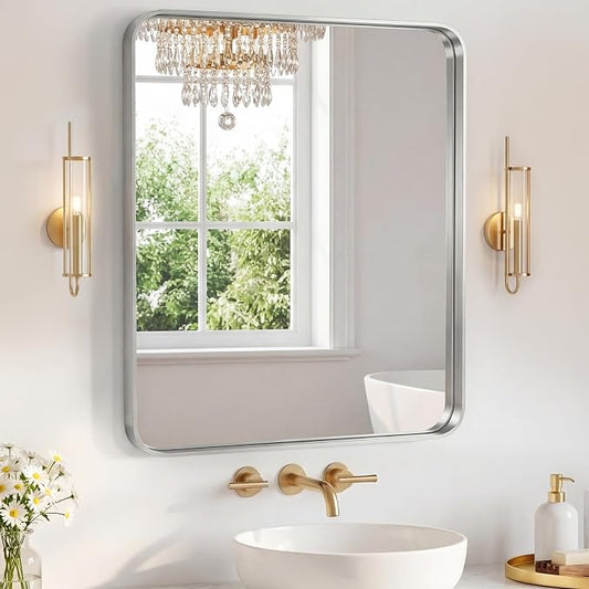NEWBULIG 28X32 Inch Bathroom Mirror by NEWBULIG
