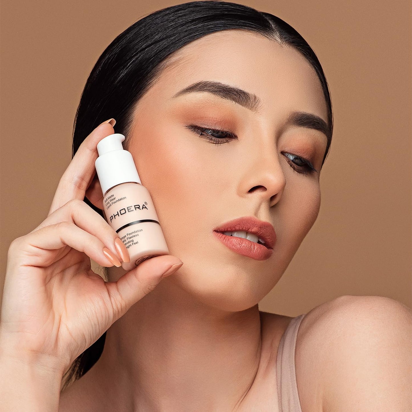 PHOERA Foundation, PHOERA Matte Liquid Foundation,PHOERA Makeup for Women, PHOERA Foundation Full Coverage Concealer, 30ml 24HR Matte Oil Control Concealer (104+105/Buff Beige+ Sand)