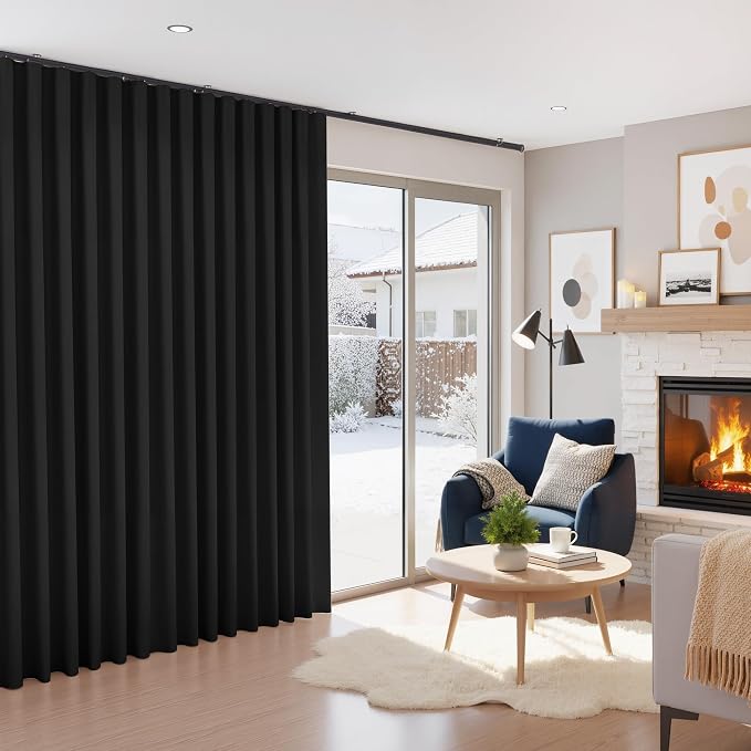 RYB HOME 100%Blackout Room Divider Curtain, Thermal Insulated & Privacy Assurd - Image 2