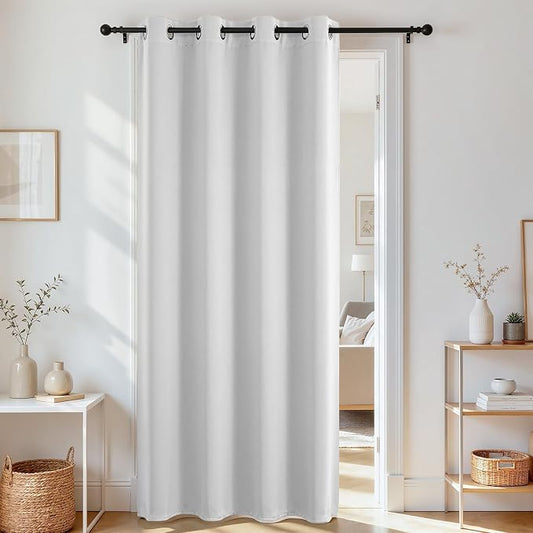Joydeco Blackout Door Curtain for Doorway Privacy 96 Inches Long, Grommet by JOYDECO