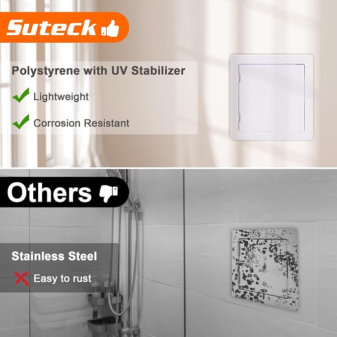 Suteck Plastic Access Panel for Drywall Ceiling 10 x 10 Inch Reinforced - Image 3