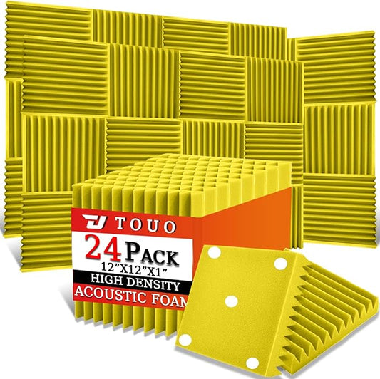 24 Pack Acoustic Panels – Sound Proof Foam Panels by TOUO